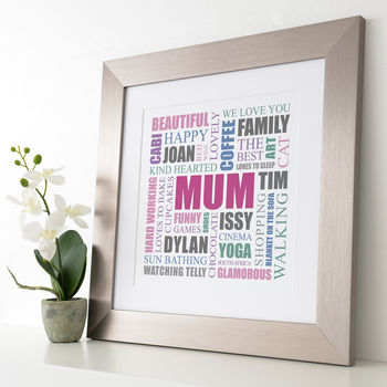 Personalised Mum Square Typographic Word Art, 4 of 12