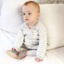 Dotty Fish Grey Starry Soft Leather Baby Shoes With Barefoot Soles, thumbnail 2 of 8