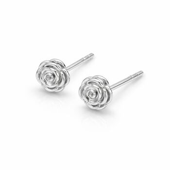 Sterling Silver Rose Stud Earrings – 6mm, 10 of 11