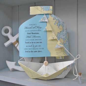 Personalised Nautical Chart Paper Boat Card, 4 of 12