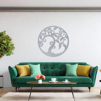 Wooden Tree Of Life Wall Art Circular Abstract Wall Design, 8 of 9