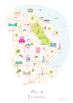 Map Of Lincolnshire Art Print, 7 of 9