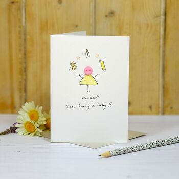 Personalised 'Button Baby Shower' Handmade Card, 5 of 5