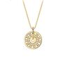 Round Compass Sunflower Indie Boho Pendant Necklace, thumbnail 3 of 5