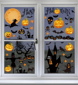 Halloween Pumpkin Ghosts Witches Removable Wall/ Window Stickers, 2 of 9