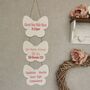 Baby Birth Details Wall Hanging Pink White Butterfly, thumbnail 8 of 8