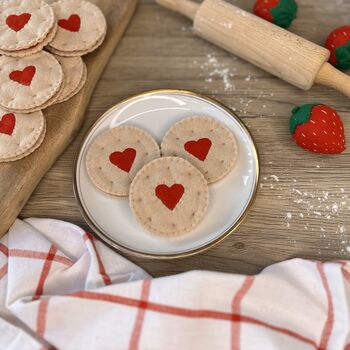 Felt Food Heart Jam Biscuit Set, 5 of 9