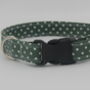 Dark Green Polkadot Dog Collar, thumbnail 11 of 12