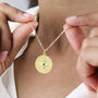 Birsthstone Vermeil Gold Coin North Star Necklace, thumbnail 1 of 8