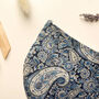 Women's Blue Paisley Face Covering, thumbnail 3 of 5