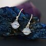 Little Simulated Moonstone Planet Drop Hook Earrings, thumbnail 1 of 10