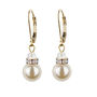 Crystal Rondelle And Pearl Leverback Earrings, thumbnail 1 of 5