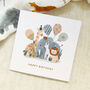 Safari Friends Birthday Balloons Card, thumbnail 1 of 2