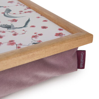 Pink Blush Velvet Lap Tray With Wool Filled Base, 5 of 6