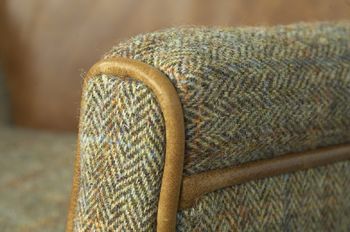 Curved Back Armchair Vintage Leather Or Tweed, 5 of 12