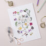 Foiled Christmas Print With Floral Illustration, thumbnail 2 of 7