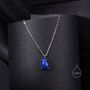 Genuine Lapis Lazuli Pear Necklace In Sterling Silver, thumbnail 4 of 12