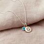 Sterling Silver Initial Birthstone Necklace, thumbnail 1 of 6
