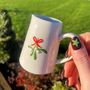 Ceramic Milk Jug With Embossed Mistletoe Motif, thumbnail 4 of 7