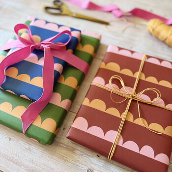 Luxury Scallop Pattern Birthday Wrapping Paper, 3 of 12