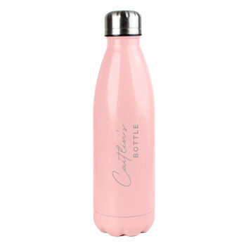 Personalised Name And Message Pink Metal Insulated Drinks Bottle, 4 of 5