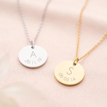 Asta Initial And Date Personalised Necklace, 2 of 12
