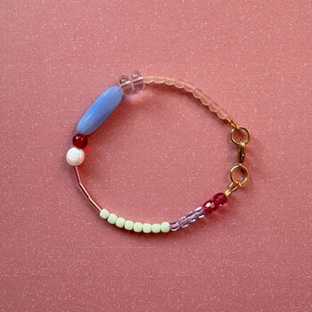 Colourful Beaded Bracelet Periwinkle And Mint, 4 of 5