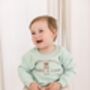 'Our First Father's Day' Personalised Embroidered Bear Sweatshirt Jumper, thumbnail 2 of 8