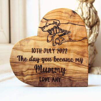 Personalised “The Day You Became My Mummy” Heart – Baby Keepsake Gift, 3 of 4