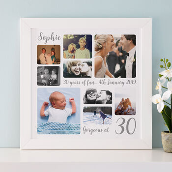 Personalised 30th Birthday Square Photo Collage, 7 of 11