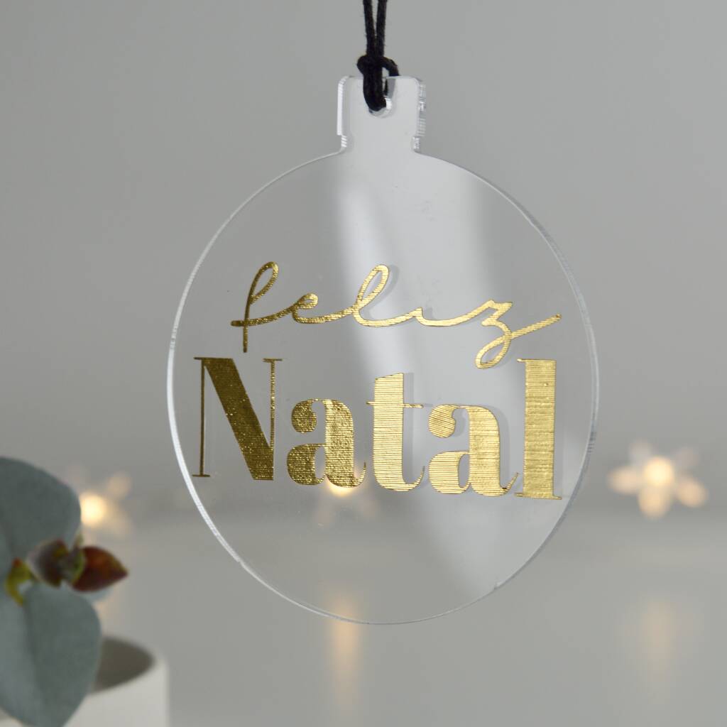 “Feliz Natal” Christmas Tree Decoration – 34 Colours, 1 of 10
