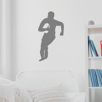 Rugby Player Silhouette Wall Sticker, 2 of 6