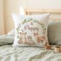 Kids Personalised Woodland Animals Name Cushion, thumbnail 1 of 2