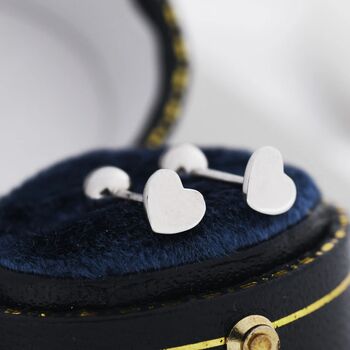 Heart Screwback Earrings In Sterling Silver, 5 of 11