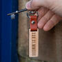 Personalised Wood And Leather Date Key Ring, thumbnail 1 of 4