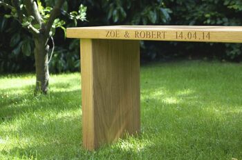 Personalised Oak Garden Bench, 2 of 4