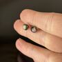 Pink Sparkly Fused Glass Sterling Silver Stud Earrings, thumbnail 9 of 10