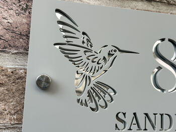 Personalised Hummingbird Design House Acrylic Number Sign, 3 of 10
