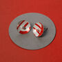 Colourful Red Graphic Silver Ear Studs, thumbnail 6 of 11