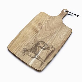 Personalised Borzoi Engraved Acacia Serving Board, 9 of 10