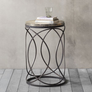 Side Tables Notonthehighstreet Metal Hammered Top Round Side Table Tables