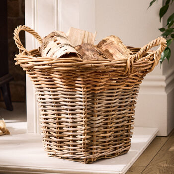 Avalon Two Tone Wicker Log Basket, 3 of 6