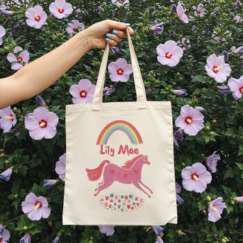 Personalised Rainbow Unicorn Tote Bag, 2 of 2