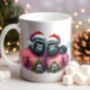 Personalised Gorilla Love Couple In Christmas Jumpers Mug B, thumbnail 1 of 2