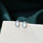 Sterling Silver Oval Opal Stud Earrings, thumbnail 7 of 12