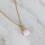 October Birthstone Necklace, Opal, Gold Plated, thumbnail 4 of 6