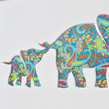 Personalised Baby Elephant And Mother Artwork, 12 of 12