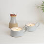 Scented Soy Wax Candle In A Ceramic Tea Cup, thumbnail 1 of 6