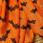 Halloween Bat Print Scarf In Orange, thumbnail 3 of 3