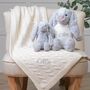 Personalised Blanket And Bashful Bunny In Grey/Cream, thumbnail 4 of 7